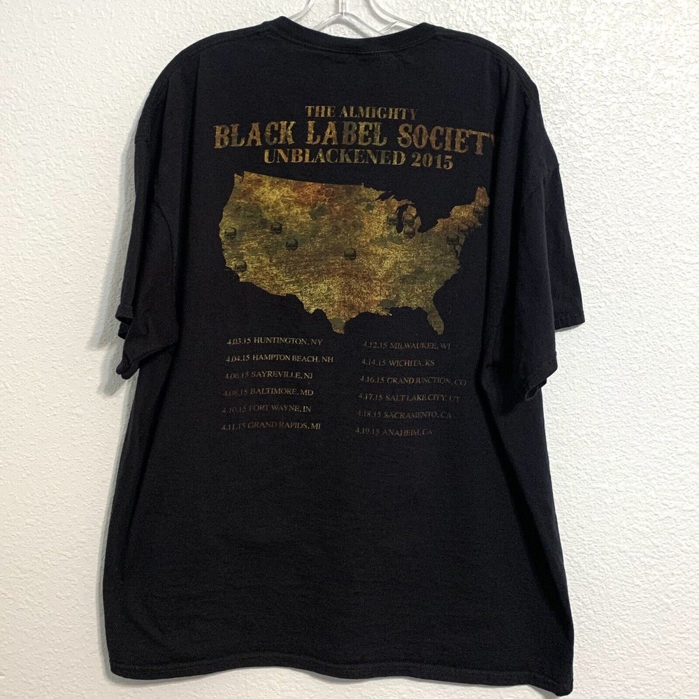 The Almighty Black Label Society Unblackend 2015 Tour Shirt Size XL Black Tshirt - Picture 3 of 6